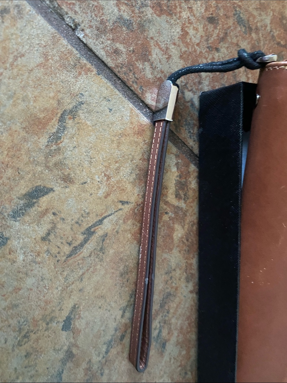 Women’s Brown Leather Zip Wallet Clutch — Wrist Strap - Picture 2 of 6